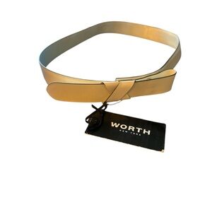 WORTH-White Leather Knotted Bow Belt